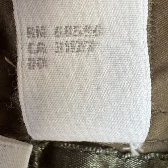 Vintage Y2K DKNY Pure Linen Blend Green Embroidered Straight Leg Utility Pants - Picture 14 of 16